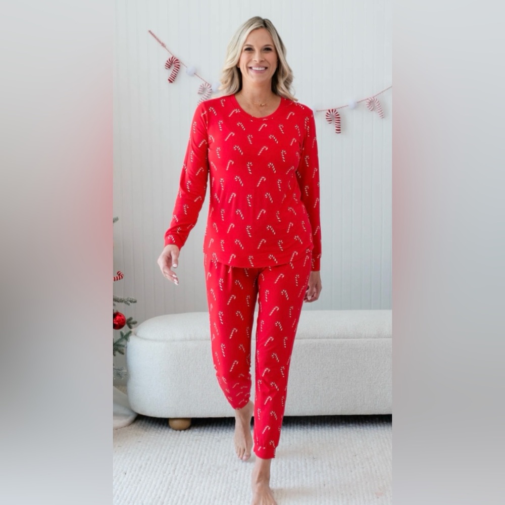 Kyte BABY Red Candy Cane Print Women's Pajama Set